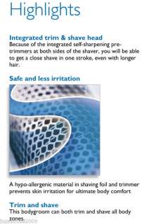 Replacement shaving foil head for Philips Norelco Bodygroom range 