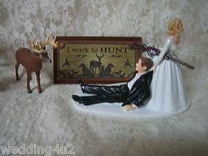 HUMOROUS WEDDING DEER HUNTER HUNTING CAKE TOPPER  