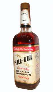 Hill & Hill Bourbon Whiskey   Old & Rare Square Bottle  