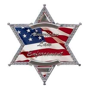  American Law Enforcement 6 Point Star Decal   28 h 