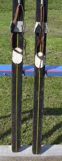 great pair of old wooden skis with interesting character The skis 