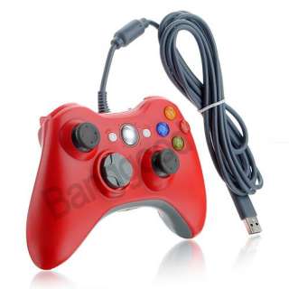 New Red Wired USB Game Pad Controller For MICROSOFT Xbox 360 & Slim PC 