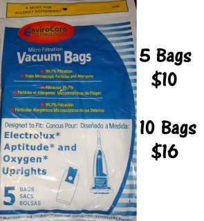 Electrolux Upright Aptitude Oxygen Eureka DX Vacuum Bags 5 or 10 Bags 