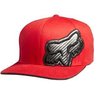 Fox Racing Carbonation Mens Flexfit Racewear Hat/Cap   Color Red 