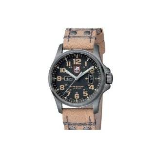  Luminox Field 42mm 1827 Ivory Dial Brown Leather Mens Watch 