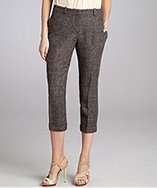 Robert Rodriguez truffle tweed flat front cropped pants style 