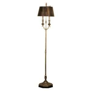  Mario Industries Wood Floor Lamp with Antique Brass Finish 