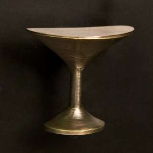 Martini Glass Cabinet Knob   Antique Brass
