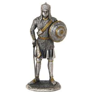  Figurine Medieval Warrior with Sword & Shield Pewter Made 