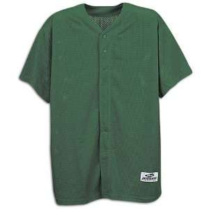 Intensity Mens Short Sleeve Button Front Mesh Jer ( sz. S, Dark Green 