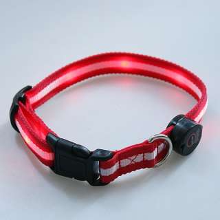 LED Dog Pet Red Light Flashing Safety Collar Tag  