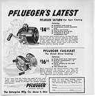 1960 Vintage Ad Pflueger Fishing Reels Saturn and Fas K