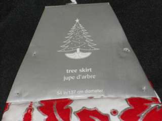 NWT Christmas PIER 1 Tree Skirt Red White Cardinal NEW  