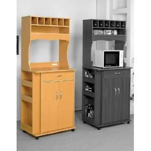  Modern Microwave Cart With Wine Storage, Storage Drawer 
