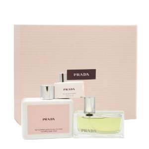 PRADA Perfume. 3 PC. GIFT SET ( EAU DE PARFUM SPRAY 1.7 oz + HYDRATING 