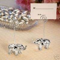 60 Chrome Elephant Place Card Holders Wedding Favors  