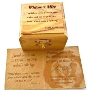 perfect widows mite   coin   gift pack olive wood box+widows mite 