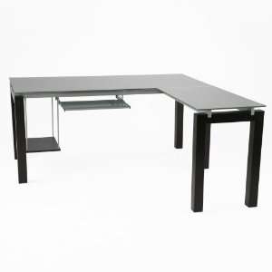  ITALMODERN Ballard L Desk Glass; Silver