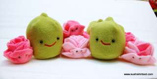 Sushi Roll Plush set with wasabi and ginger  