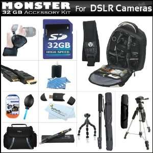  32GB Monster DSLR Accessory Kit For All Nikon, Canon, Sony 