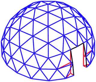 GREENHOUSE GEODESIC DOME FRAME 28 FT. 4V Frequency  