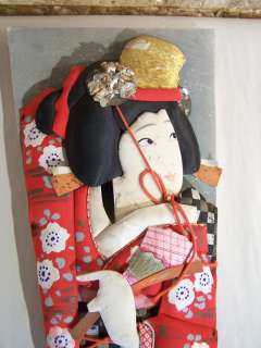 Japanese Hagoita Paddle or Battledore with Kabuki Print  