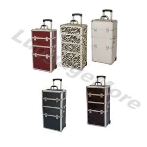 Large Pro Train Wheeled Cosmetic Beauty Rolling Makeup Case (5 Colors 