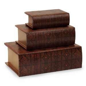   13100 3 Nesting Wooden Book Boxes   Set of 3