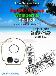 Pentair WhisperFlo Pool Pump Shaft Seal Housing Gasket O Ring Kit 