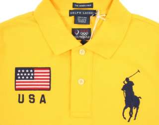 Ralph Lauren Big Pony USA Beijing Olympic Skinny Polo Shirt S New $125 