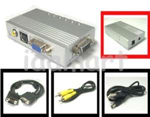 PC VGA to TV RCA S Video Signal Converter Adapter Box  