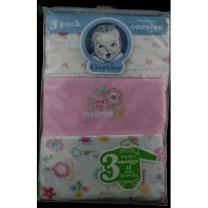  Gerber 3 Pack Long Sleeve Onesies ~ Pink Baby