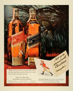 1943 Ad Johnnie Walker Scotch Whisky Bottle Alcohol Canada Dry Ginger 
