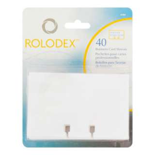 Rolodex Business Card Tray Refill Sleeves, 2 5/8 x 4, Clear, 40/Pack 