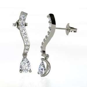   Adagio Con Bravaura Earrings, Pear Diamond Platinum Earrings Jewelry