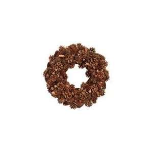  15 Glitter Brown Spice and Pine Cone Christmas Wreath 