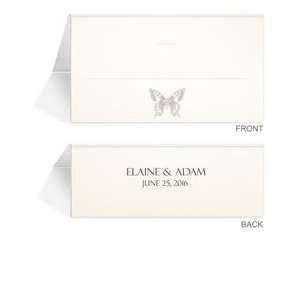  100 Personalized Place Cards   Butterfly Taupe Office 