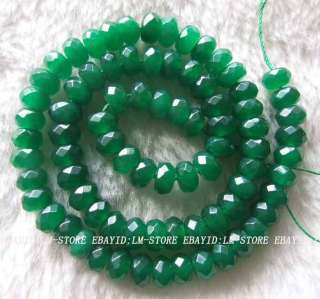 5x8mm Natural Green Jade Faceted rondelle Beads 15  