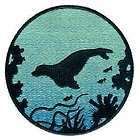 Humpback Whale Silhouette Embroidered Iron On Patch items in 