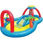 Inflatable Kiddie Baby Pool With Water Slide Windmill Trees Summer Fun