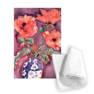  Poppies in Chinese Vase (watercolour) by   Tea Towel 100 