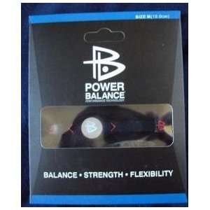 Power Balance Bracelet Black Color w/ Red Letter, S (Special Edition)