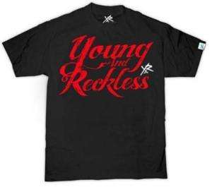 YOUNG & RECKLESS Classic Tee Black 2 Skateboard T Shirt  
