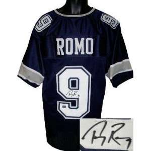 Tony Romo Autographed Uniform   Blue Prostyle   Autographed NFL 