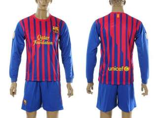 Soccer Uniforms Barcelona Black Long Sleeve Jersey and Short Pants 