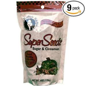 SuperSeeds Pumpkin Seeds, Cinnamon & Sugar, 6 Ounce Packages (Pack of 