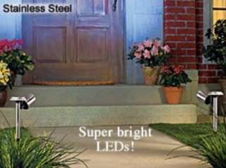   Solar 3 LED White stainless steel Flood Garden path Light  
