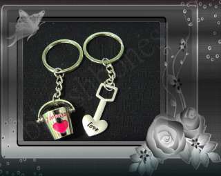   Pair Lover Design Couples KeyChain Bucket shovel love Key Chains Ring