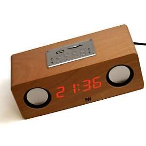  Boom box Alarm Clock   With Silver Control Panel, FM Radio, USB Port 