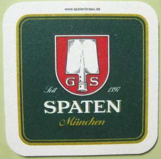 SPATEN MUNCHEN Beer COASTER, Mat, Munich, GERMANY  